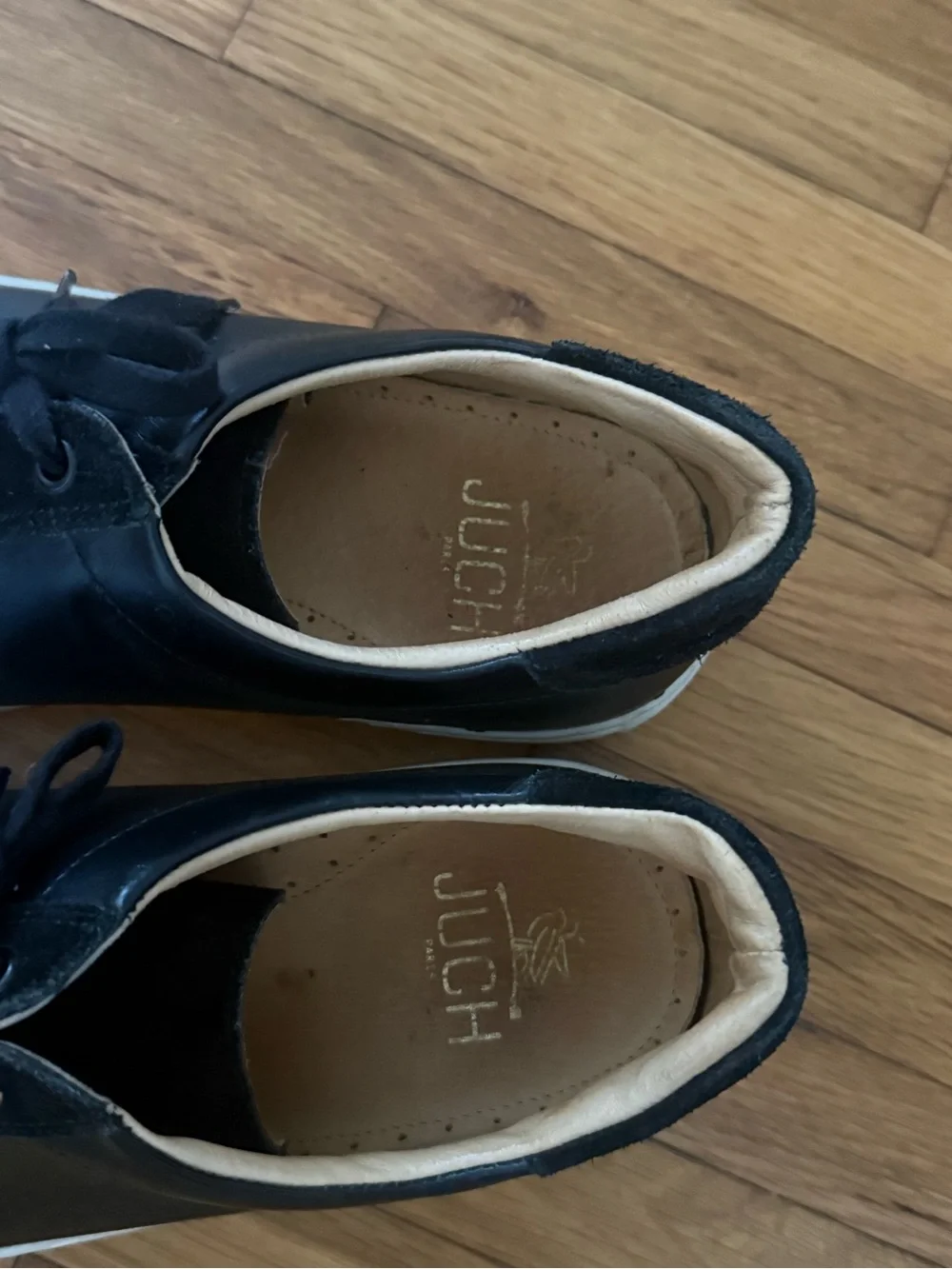 Men’s Black Leather Low-Top Sneakers Size 43